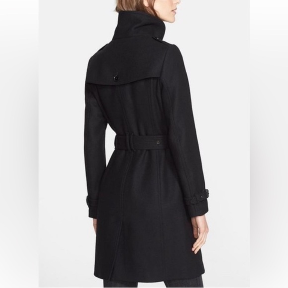 Burberry Brit Rushfield Belted Long Wool Coat Single Breasted Jacket US size 4 - Picture 2 of 12
